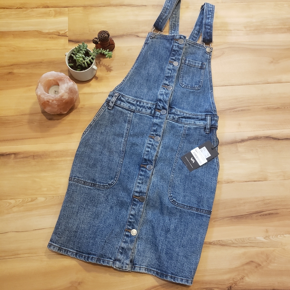 RVCA Jean Overalls Dress (NWT)